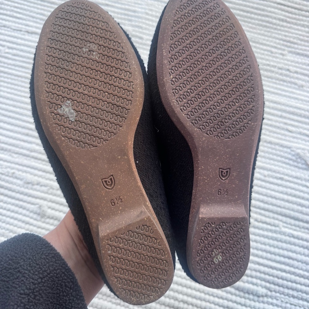 Rothy’s Black Loafer Mule Slip On Horsebit Flat Sz 6.5 Missing Insole - Picture 6 of 7